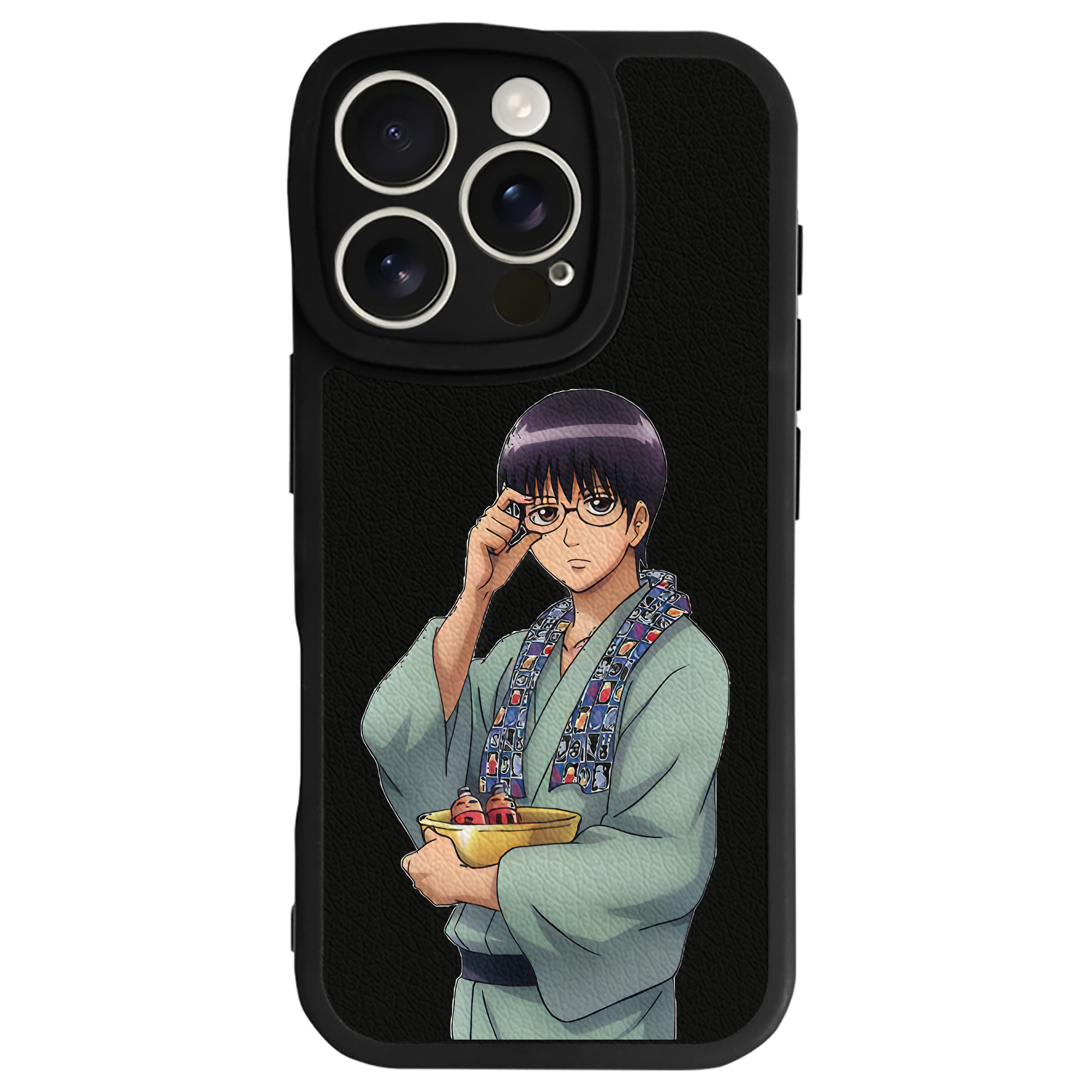 （画像用） ぎんたま 坂田銀時（さかたぎんとき） 神楽 志村新八（しむら しんぱち） GINTAMA Sakata Gintoki Kagura Shimura Shinpachi 【iPhone 16シリーズ対応】シリコンスマホケース（レザー調） 材質：シリコン
